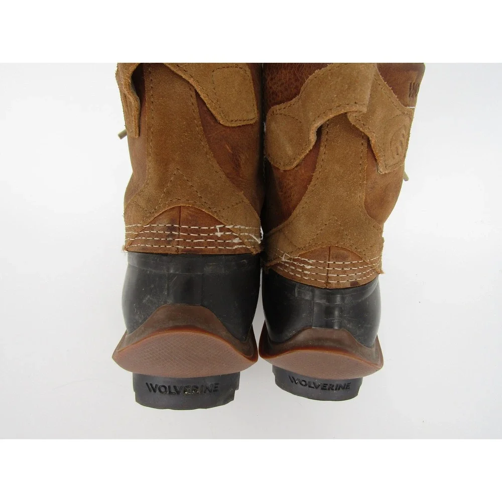 Wolverine Duck Boots Sz8 Brown Water Resistant Leather Side Zip Utility Gorpcore